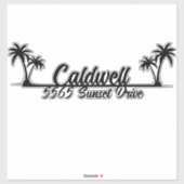 Palm Trees Gepersonaliseerde Adres Mailbox Sticker (Vel)