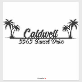Palm Trees Gepersonaliseerde Adres Mailbox Sticker