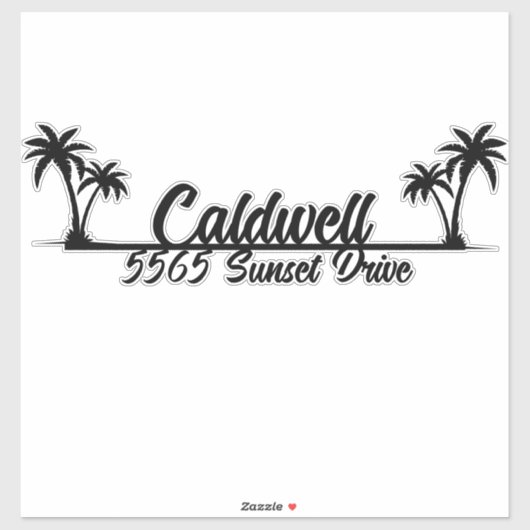 Palm Trees Gepersonaliseerde Adres Mailbox Sticker (Vel)