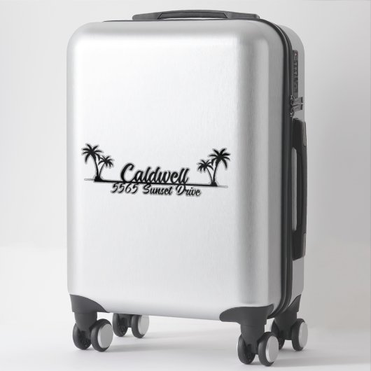 Palm Trees Gepersonaliseerde Adres Mailbox Sticker (Koffer)