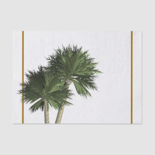 Palm Trees & Gold Elegant Tropical Summer Tissuepapier (Voorkant)