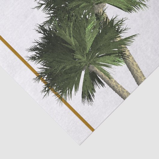 Palm Trees & Gold Elegant Tropical Summer Tissuepapier (Detail)