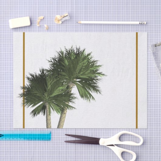 Palm Trees & Gold Elegant Tropical Summer Tissuepapier (Craft)