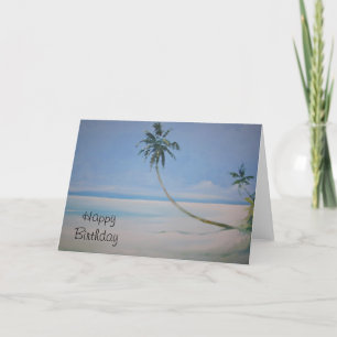 Palm Trees Happy Birthday Card Kaart