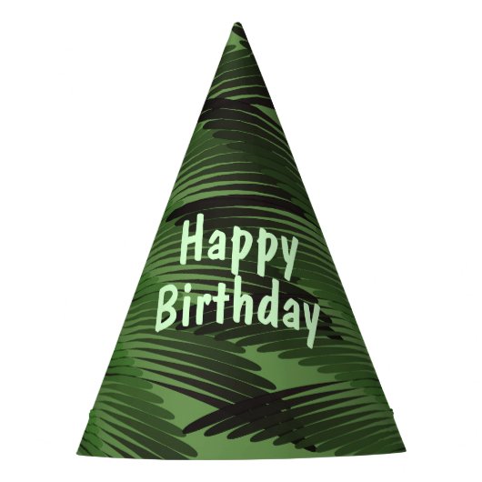 Palm Trees Happy Birthday Feesthoedjes (Voorkant)