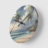 Palm Trees Hawaiian Travel Honolulu Blue Sea Ronde Klok (Hoek)