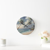 Palm Trees Hawaiian Travel Honolulu Blue Sea Ronde Klok (Huis)