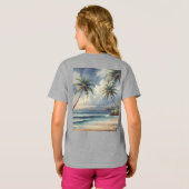 Palm Trees Hawaiian Travel Honolulu Blue Sea T-shirt (Achterkant volledig)