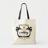 Palm Trees Heart Destination Wedding Beach Welcome Tote Bag (Voorkant)