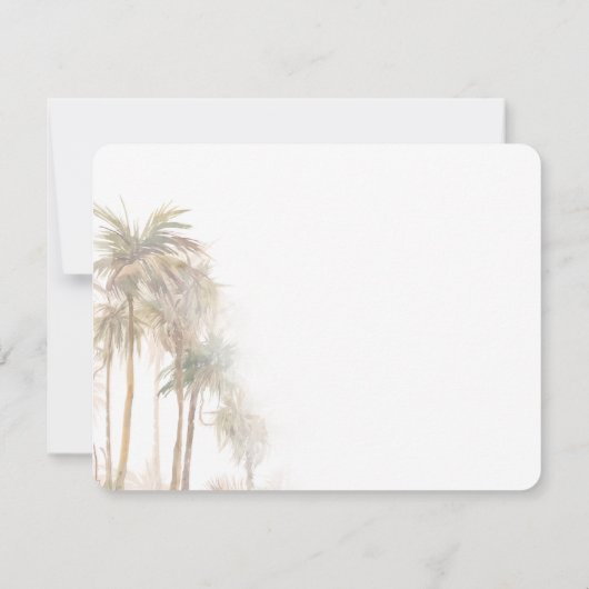 Palm Trees hebben Tropisch bewogen. Notitiekaartje (Achterkant)