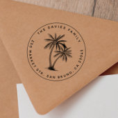 Palm Trees & het Ronde Adres van de Terugkeer van  Zelfinktende Stempel