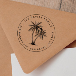 Palm Trees & het Ronde Adres van de Terugkeer van  Zelfinktende Stempel