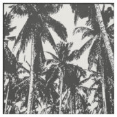 Palm Trees in een Zwart-wit Silhouette-effect Stof (Swatch)