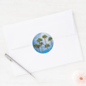 Palm Trees in San Diego, Californië Ronde Sticker (Envelop)
