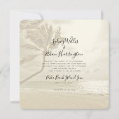 Palm Trees Island Beach Sepia Wedding Invitation Kaart (Voorkant)