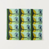 Palm Trees Island Sun Green Artisan haakprint Wandkleed (Voorkant (horizontaal))