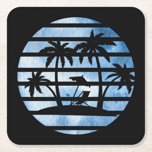 PALM TREES KARTONNEN ONDERZETTERS (Voorkant)