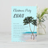 Palm Trees Kerstmis Luau Party Invitation Kaart (Staand voorkant)