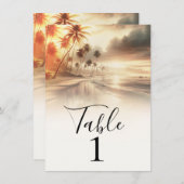 Palm Trees Kuststrand Zonsopgang Tafelnummer (Voorkant / Achterkant)