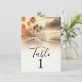 Palm Trees Kuststrand Zonsopgang Tafelnummer (Staand voorkant)