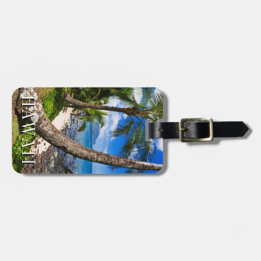 Palm Trees langs Hideaways Beach Bagagelabel (Voorkant horizontaal)