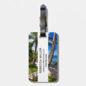 Palm Trees langs Hideaways Beach Bagagelabel (Achterkant verticaal)