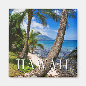 Palm Trees langs Hideaways Beach Magneet (Voorkant)