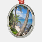 Palm Trees langs Hideaways Beach Metalen Ornament (Links)