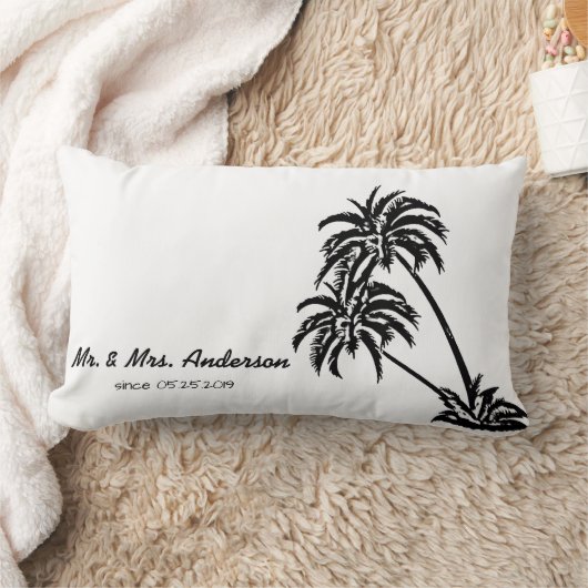 Palm Trees Love Tropical Wedding Personalized Kussen (Deken)