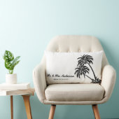 Palm Trees Love Tropical Wedding Personalized Kussen (Stoel)
