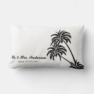 Palm Trees Love Tropical Wedding Personalized Kussen