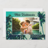 Palm Trees Mele Kalikimaka Horizontale Foto Feestdagenkaart (Voorkant)