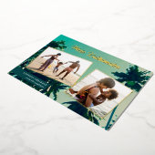 Palm Trees Mele Kalikimaka Two Photo Collage Folie Feestdagenkaart (Gedraaid)