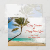 Palm Trees Merry Kerstmis Briefkaart (Voorkant / Achterkant)