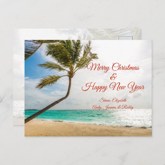 Palm Trees Merry Kerstmis Briefkaart (Voorkant / Achterkant)