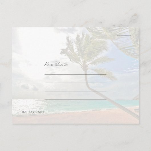 Palm Trees Merry Kerstmis Briefkaart (Achterkant)