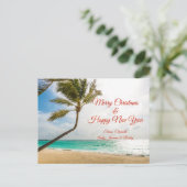 Palm Trees Merry Kerstmis Briefkaart (Staand voorkant)