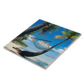 Palm Trees met Hammock, tropische scène, Tegeltje (Zijkant)