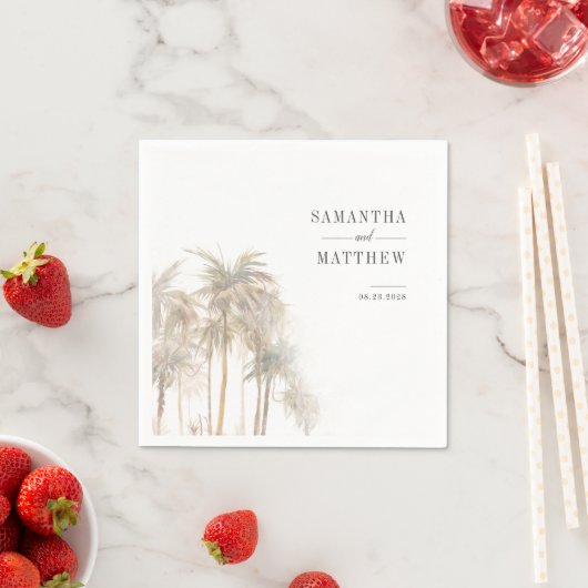 Palm Trees Modern Minimalist Wedding Servet (Insitu)