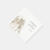 Palm Trees Modern Minimalist Wedding Servet (Hoek)