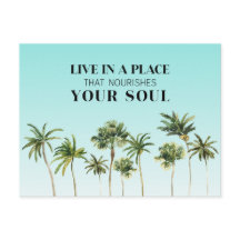 Palm Trees Motivatie Gezegde Aqua Ombre Moving