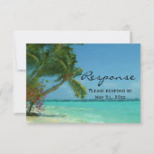 Palm Trees Ocean Destination Wedding RSVP (Voorkant)