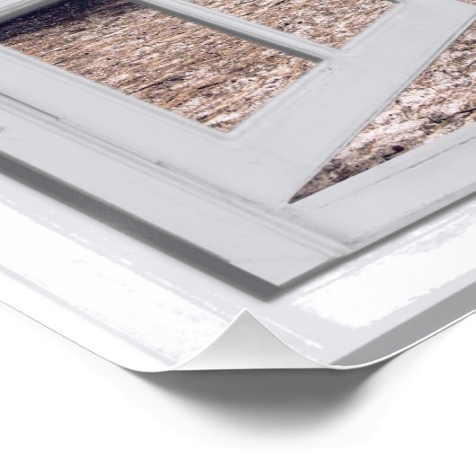 Palm Trees Ocean Uitzicht Fake Window Poster (Hoek)