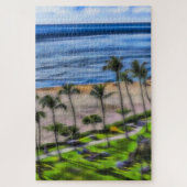 Palm Trees Ocean Uitzicht Hawaiian Vacking Legpuzzel (Verticaal)