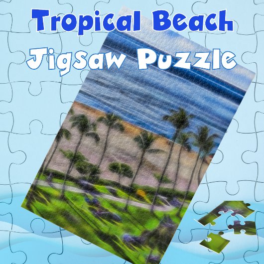 Palm Trees Ocean Uitzicht Hawaiian Vacking Legpuzzel