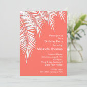 Palm Trees on Living Coral Birthday Invitations (Staand voorkant)