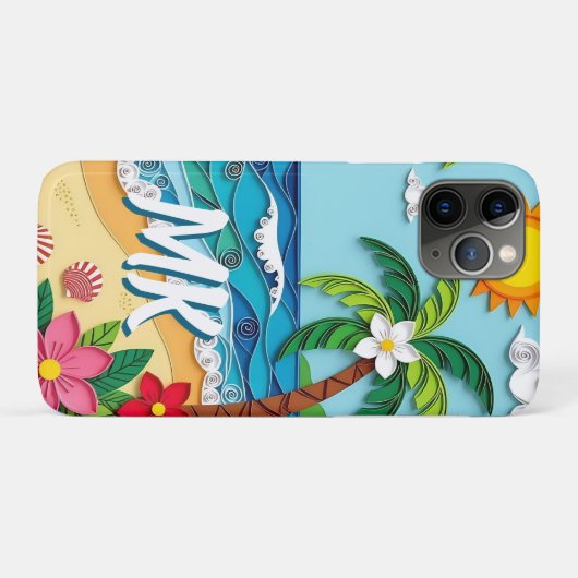 Palm Trees on the Beach Personalized Case-Mate iPhone Case (Achterkant (horizontaal))