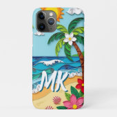 Palm Trees on the Beach Personalized Case-Mate iPhone Case (Achterkant)