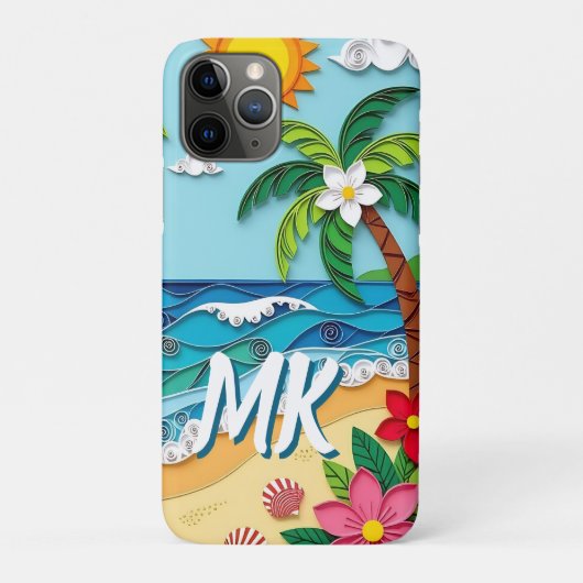 Palm Trees on the Beach Personalized Case-Mate iPhone Case (Achterkant)