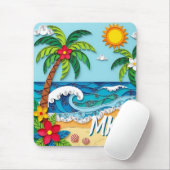 Palm Trees on the Beach Personalized Muismat (Met muis)
